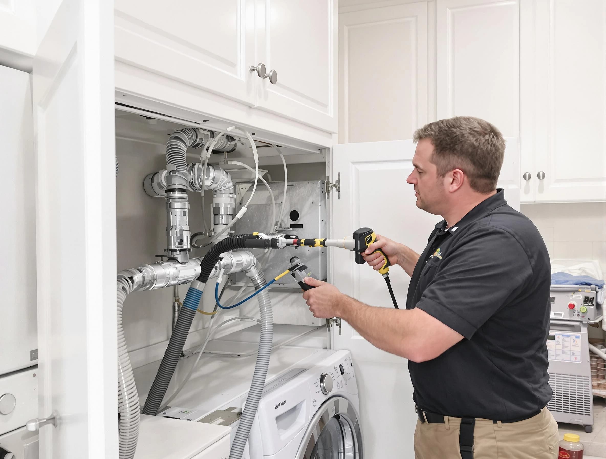 Centennial Dryer Vent Cleaning professional removing severe blockage from a clogged dryer vent in Centennial