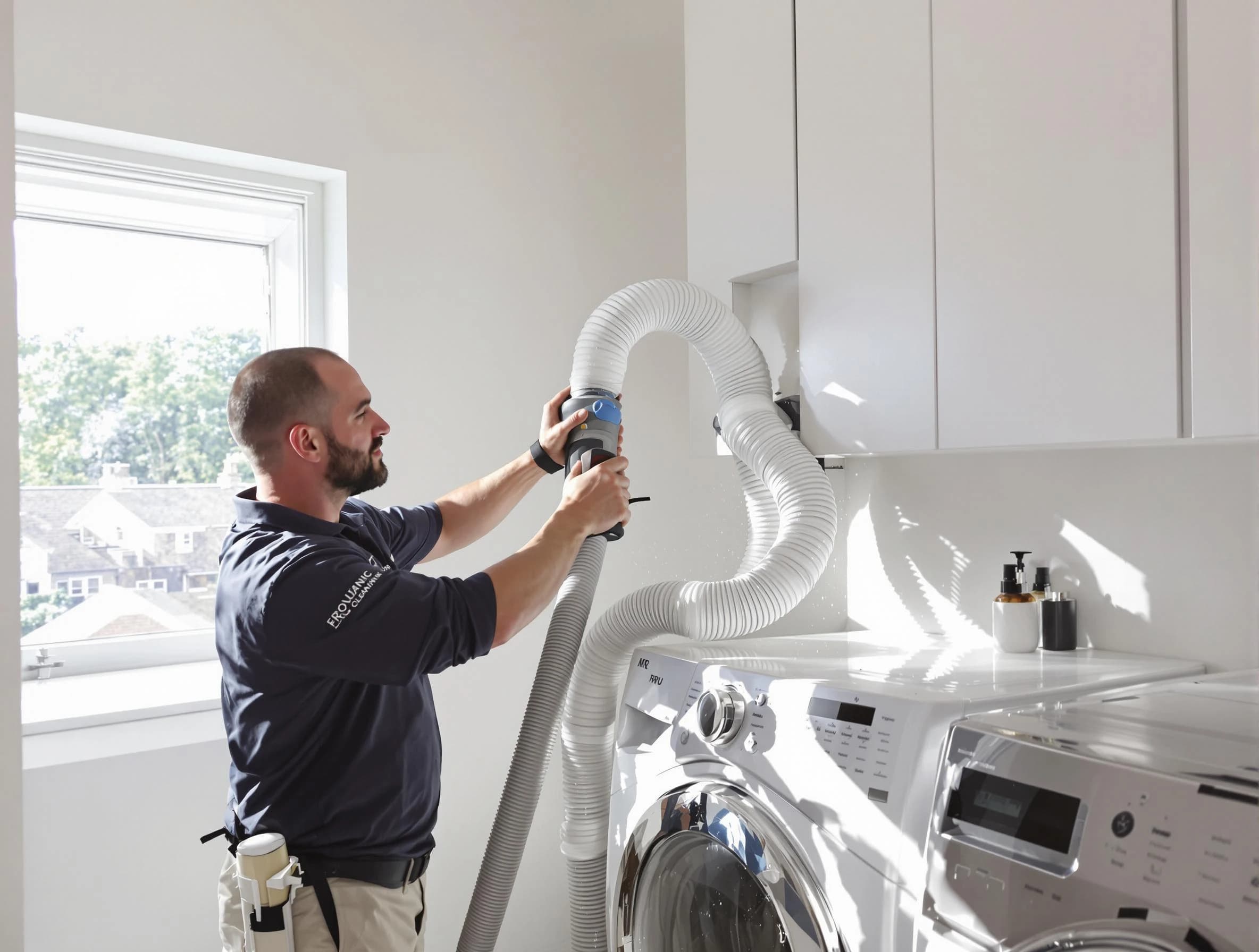 Certified Centennial Dryer Vent Cleaning technician performing dryer vent cleaning in Centennial