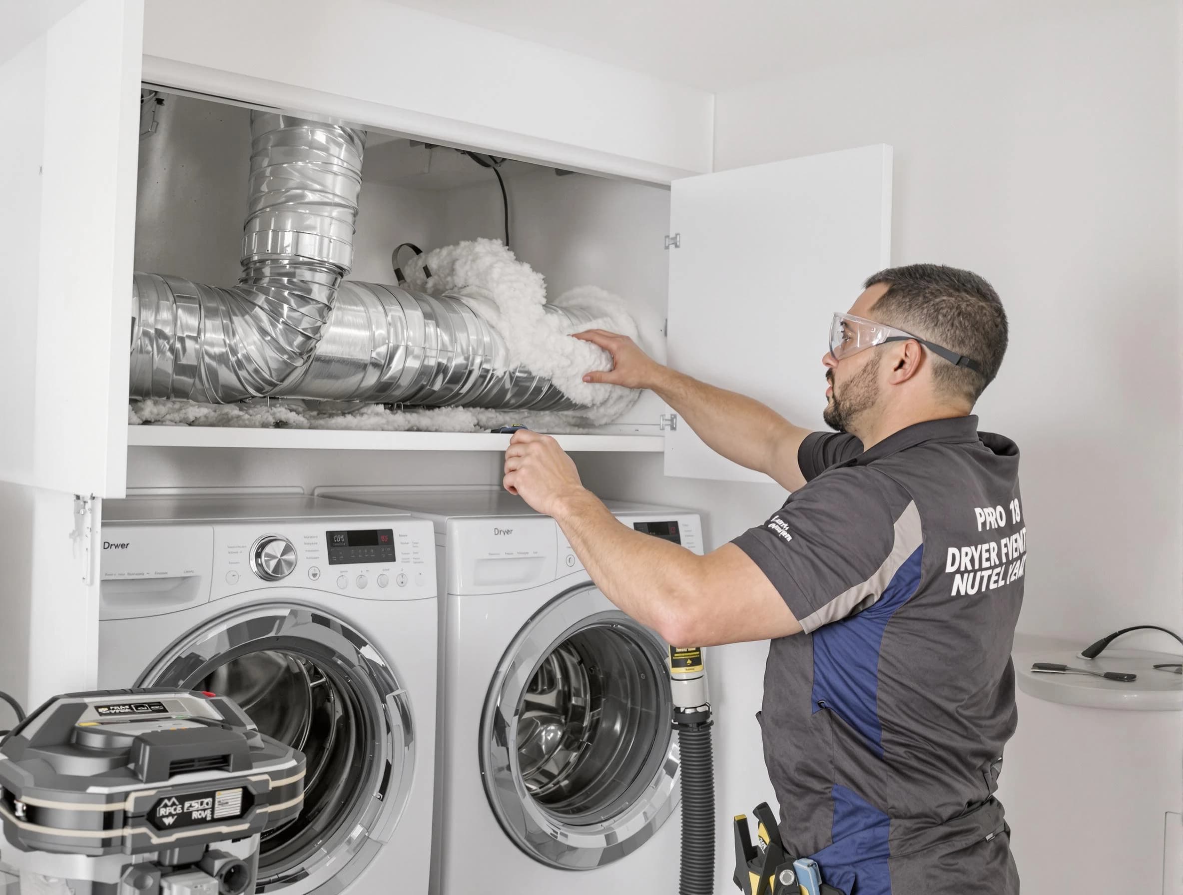 Centennial Dryer Vent Cleaning certified technician performing specialized gas dryer vent cleaning in Centennial